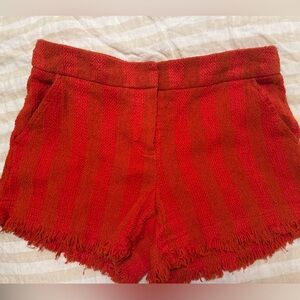 TRINA TURK Striped Fringe Poppy Red Corbin Shorts Size 2 Resortwear